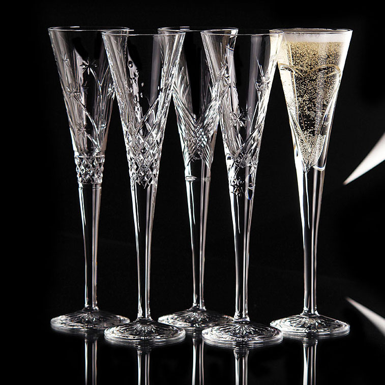 Waterford Crystal, Wishes Happy Celebrations Flutes, Pair